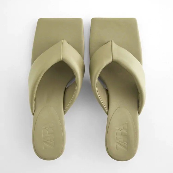 NWOT Zara Olive Green Sandals